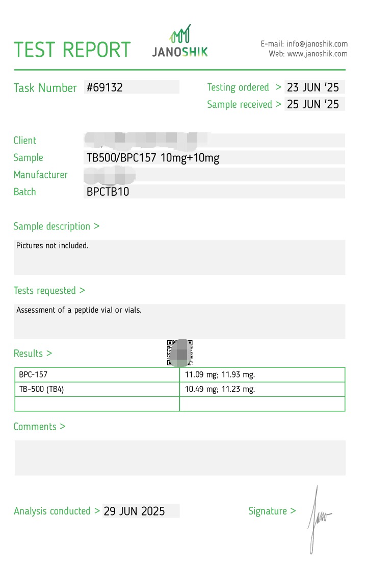 BPC-157 TB-500 Purity Verification