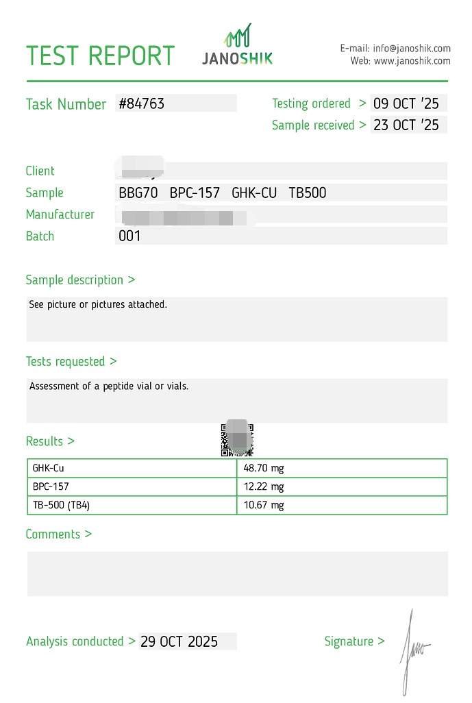 GLOW Blend Purity Verification