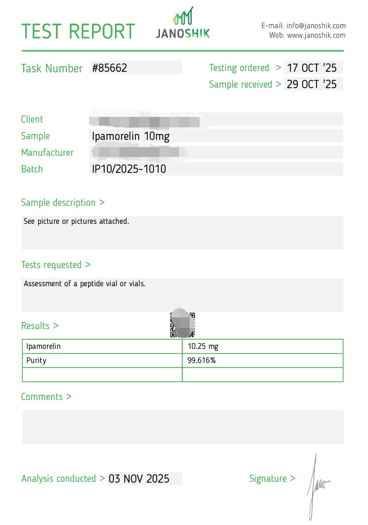 Ipamorelin Purity Verification
