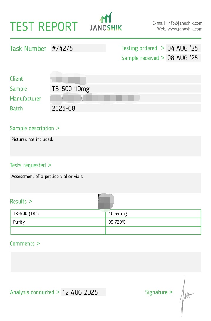 TB-500 Purity Verification