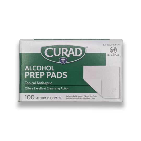 CURAD Alcohol Prep Pads (Medium) product image for laboratory research use.
